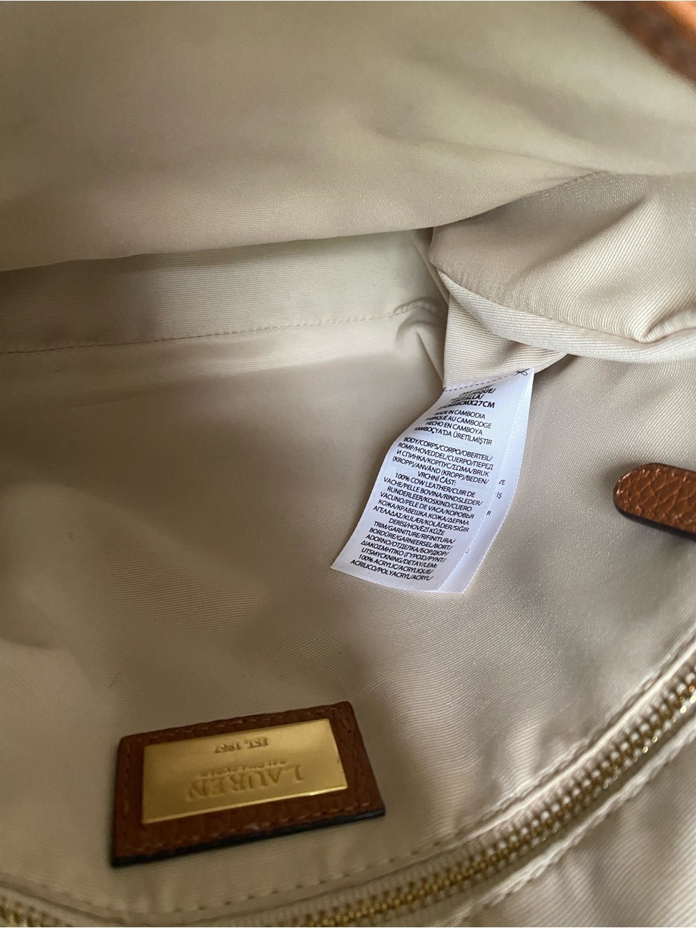 LRL Lauren Ralph Lauren Pebbled Leather Large Cameryn Crossbody - Picture 16 of 17
